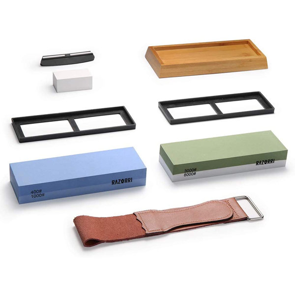 Razorri Knife Sharpening Stone Kit, DoubleSided 400/1000 and 3000/8000